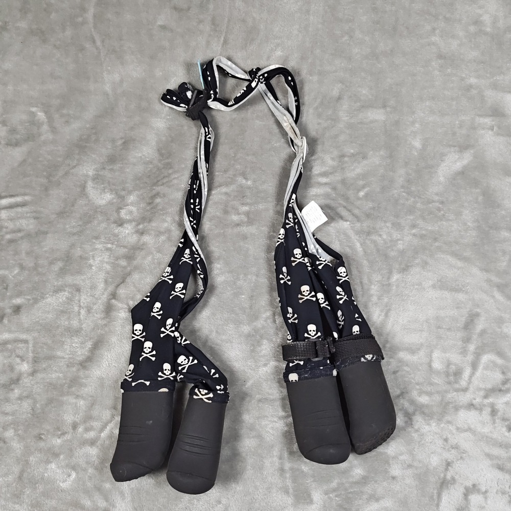 Walkee Paws Dog Suspender Boot Leggings Small Medium Skull Crossbone Bootie Punk